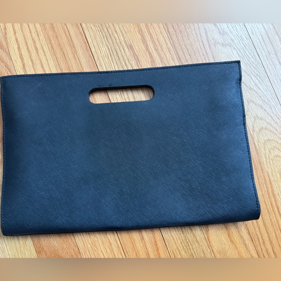 Michael Kors- large black clutch with gold accents
